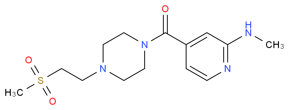 N-methyl-4-({4-[2-(methylsulfonyl)ethyl]piperazin-1-yl}carbonyl)pyridin-2-amine_分子结构_CAS_)