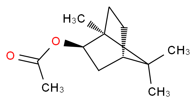 (-)-乙酸冰片酯_分子结构_CAS_5655-61-8)