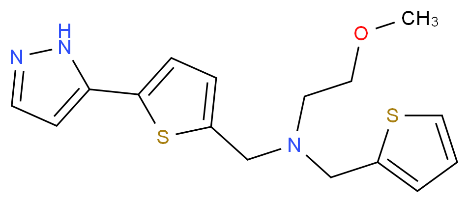 (2-methoxyethyl){[5-(1H-pyrazol-5-yl)-2-thienyl]methyl}(2-thienylmethyl)amine_分子结构_CAS_)