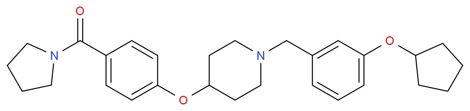1-[3-(cyclopentyloxy)benzyl]-4-[4-(1-pyrrolidinylcarbonyl)phenoxy]piperidine_分子结构_CAS_)