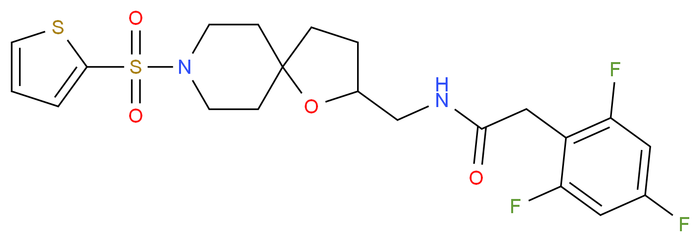 N-{[8-(2-thienylsulfonyl)-1-oxa-8-azaspiro[4.5]dec-2-yl]methyl}-2-(2,4,6-trifluorophenyl)acetamide_分子结构_CAS_)