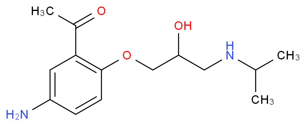 1-(5-amino-2-{2-hydroxy-3-[(propan-2-yl)amino]propoxy}phenyl)ethan-1-one_分子结构_CAS_57898-80-3