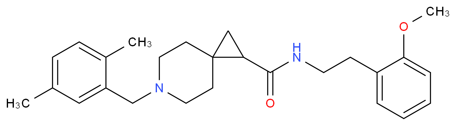 6-(2,5-dimethylbenzyl)-N-[2-(2-methoxyphenyl)ethyl]-6-azaspiro[2.5]octane-1-carboxamide_分子结构_CAS_)