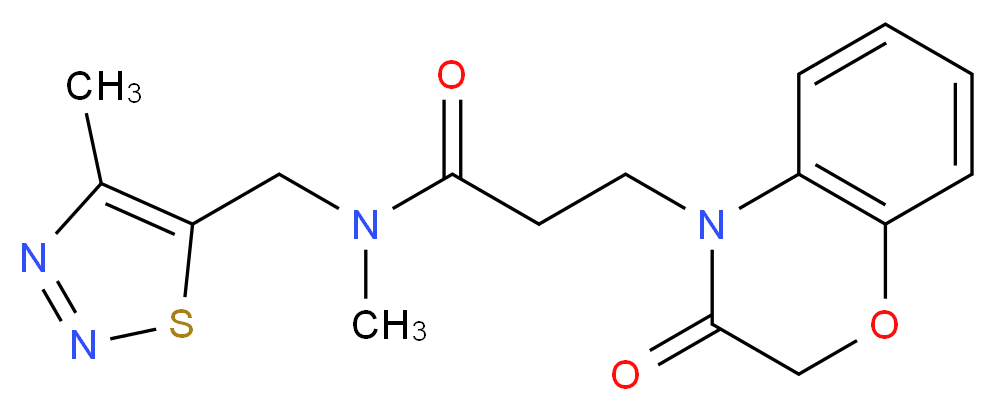 N-methyl-N-[(4-methyl-1,2,3-thiadiazol-5-yl)methyl]-3-(3-oxo-2,3-dihydro-4H-1,4-benzoxazin-4-yl)propanamide_分子结构_CAS_)