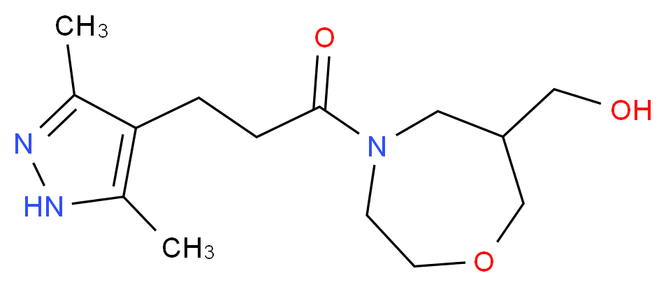 {4-[3-(3,5-dimethyl-1H-pyrazol-4-yl)propanoyl]-1,4-oxazepan-6-yl}methanol_分子结构_CAS_)