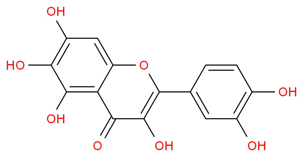 2-(3,4-dihydroxyphenyl)-3,5,6,7-tetrahydroxy-4H-chromen-4-one_分子结构_CAS_90-18-6