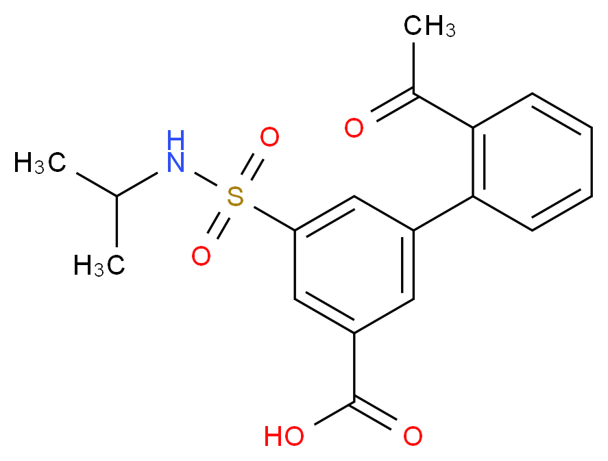 2'-acetyl-5-[(isopropylamino)sulfonyl]biphenyl-3-carboxylic acid_分子结构_CAS_)