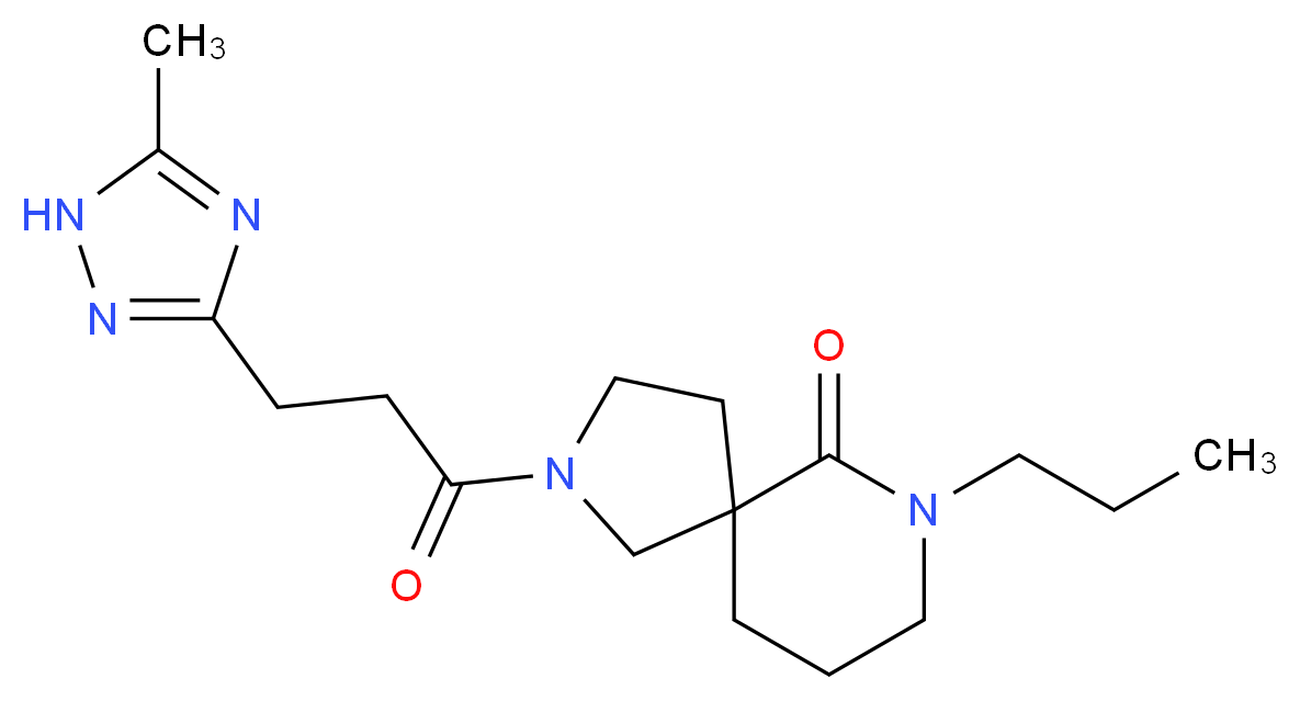 2-[3-(5-methyl-1H-1,2,4-triazol-3-yl)propanoyl]-7-propyl-2,7-diazaspiro[4.5]decan-6-one_分子结构_CAS_)