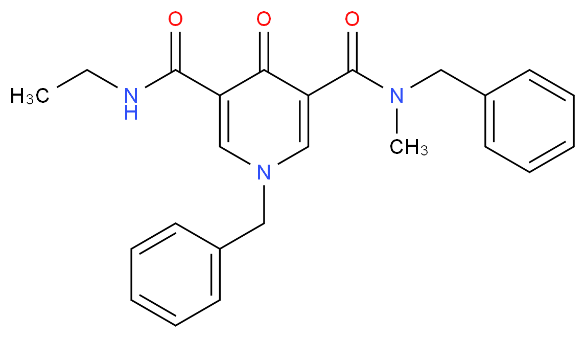 N,1-dibenzyl-N'-ethyl-N-methyl-4-oxo-1,4-dihydro-3,5-pyridinedicarboxamide_分子结构_CAS_)