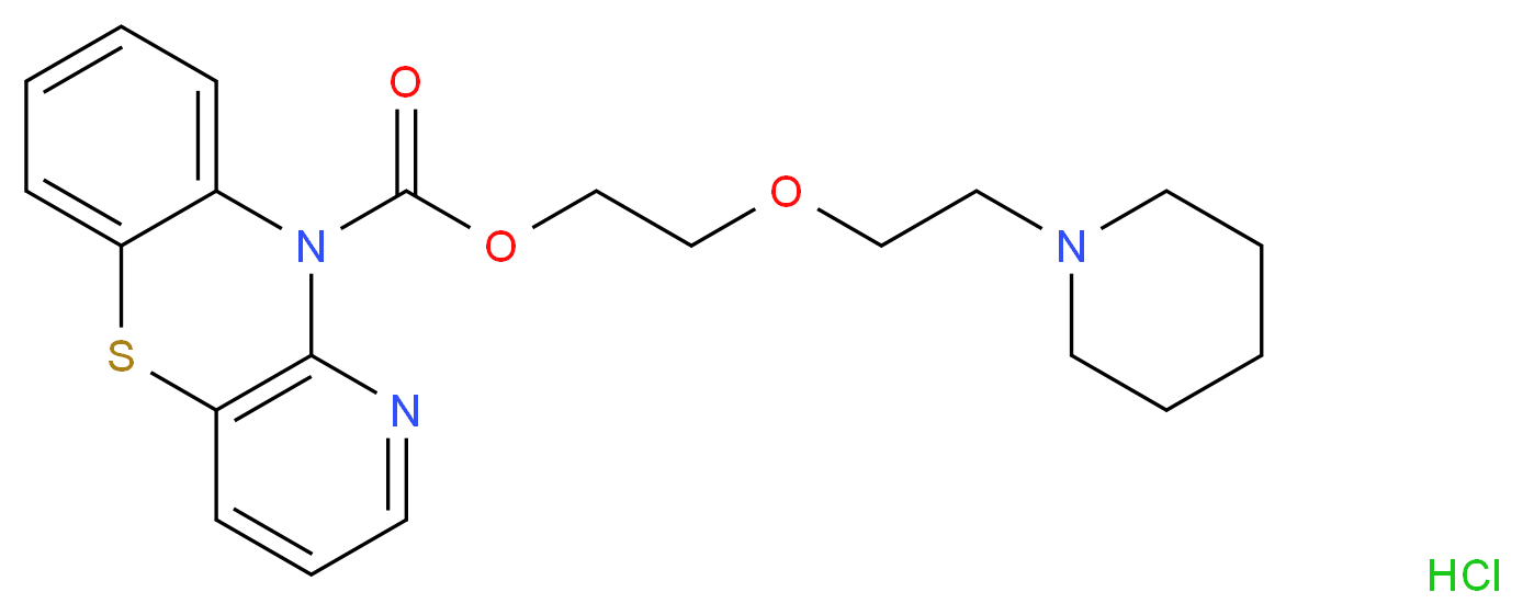 2-[2-(piperidin-1-yl)ethoxy]ethyl 9-thia-2,4-diazatricyclo[8.4.0.0<sup>3</sup>,<sup>8</sup>]tetradeca-1(14),3(8),4,6,10,12-hexaene-2-carboxylate hydrochloride_分子结构_CAS_6056-11-7