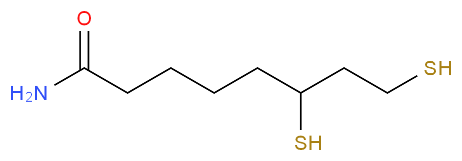 6,8-disulfanyloctanamide_分子结构_CAS_3884-47-7