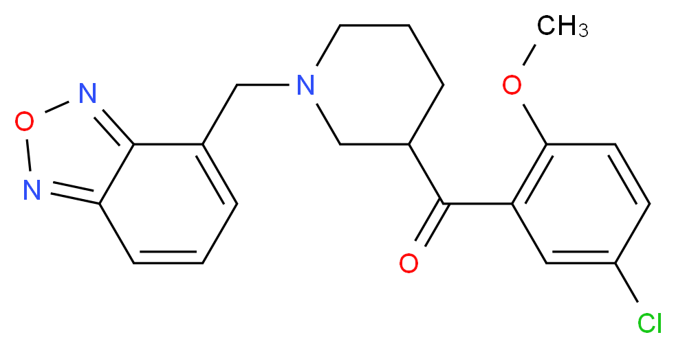 [1-(2,1,3-benzoxadiazol-4-ylmethyl)-3-piperidinyl](5-chloro-2-methoxyphenyl)methanone_分子结构_CAS_)