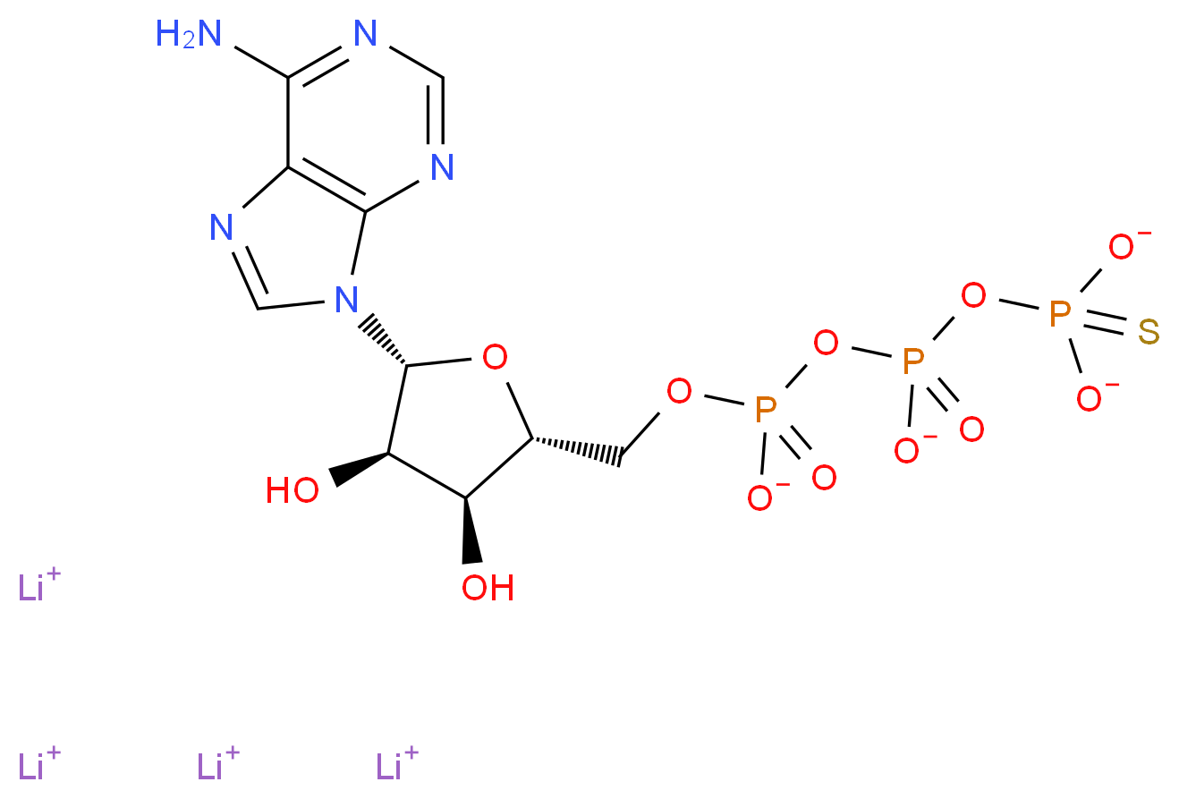 Adenosine 5′-[γ-thio]triphosphate tetralithium salt_分子结构_CAS_93839-89-5)