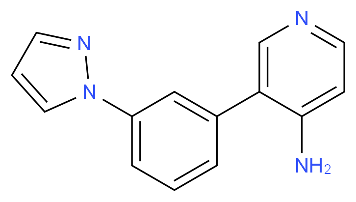 3-[3-(1H-pyrazol-1-yl)phenyl]pyridin-4-amine_分子结构_CAS_)