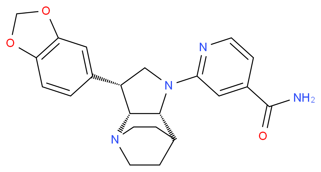 2-[(3R*,3aR*,7aR*)-3-(1,3-benzodioxol-5-yl)hexahydro-4,7-ethanopyrrolo[3,2-b]pyridin-1(2H)-yl]isonicotinamide_分子结构_CAS_)