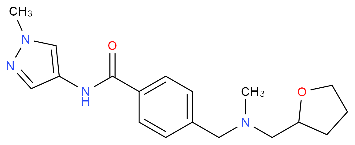 N-(1-methyl-1H-pyrazol-4-yl)-4-{[methyl(tetrahydrofuran-2-ylmethyl)amino]methyl}benzamide_分子结构_CAS_)