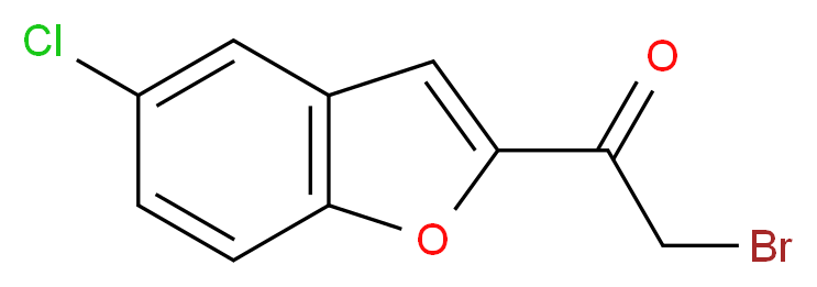 2-bromo-1-(5-chloro-1-benzofuran-2-yl)ethan-1-one_分子结构_CAS_7039-74-9