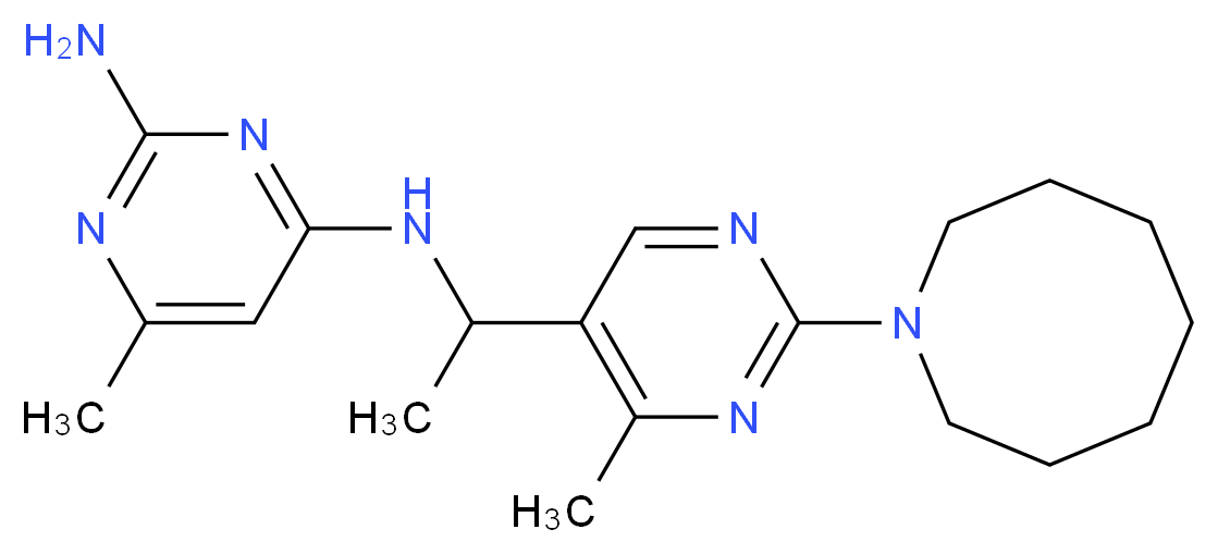 N~4~-[1-(2-azocan-1-yl-4-methylpyrimidin-5-yl)ethyl]-6-methylpyrimidine-2,4-diamine_分子结构_CAS_)