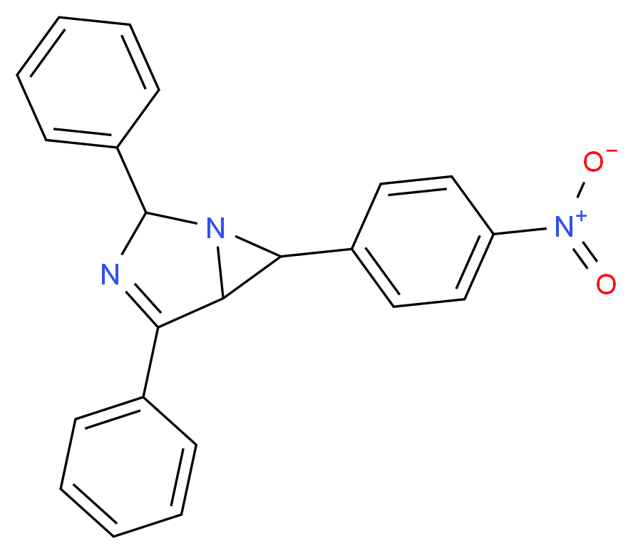 6-(4-nitrophenyl)-2,4-diphenyl-1,3-diazabicyclo[3.1.0]hex-3-ene_分子结构_CAS_13591-58-7