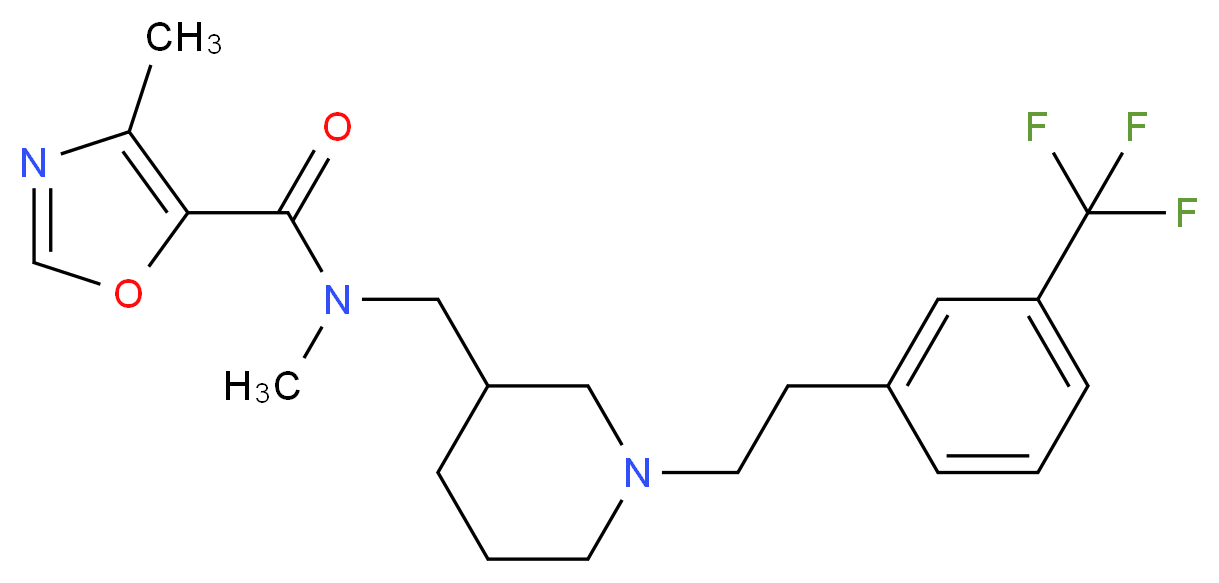 N,4-dimethyl-N-[(1-{2-[3-(trifluoromethyl)phenyl]ethyl}-3-piperidinyl)methyl]-1,3-oxazole-5-carboxamide_分子结构_CAS_)