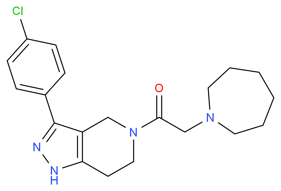 5-(1-azepanylacetyl)-3-(4-chlorophenyl)-4,5,6,7-tetrahydro-1H-pyrazolo[4,3-c]pyridine_分子结构_CAS_)