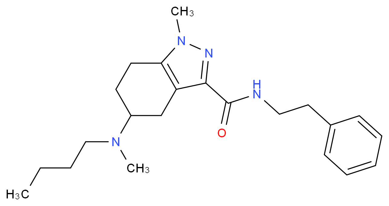 5-[butyl(methyl)amino]-1-methyl-N-(2-phenylethyl)-4,5,6,7-tetrahydro-1H-indazole-3-carboxamide_分子结构_CAS_)