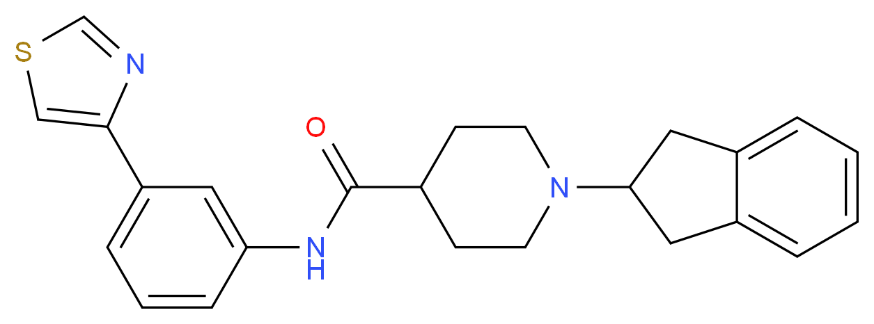1-(2,3-dihydro-1H-inden-2-yl)-N-[3-(1,3-thiazol-4-yl)phenyl]-4-piperidinecarboxamide_分子结构_CAS_)