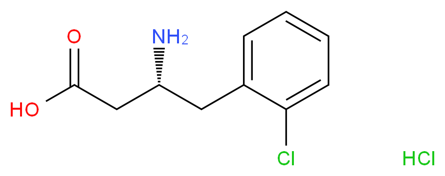 (3R)-3-amino-4-(2-chlorophenyl)butanoic acid hydrochloride_分子结构_CAS_268734-28-7