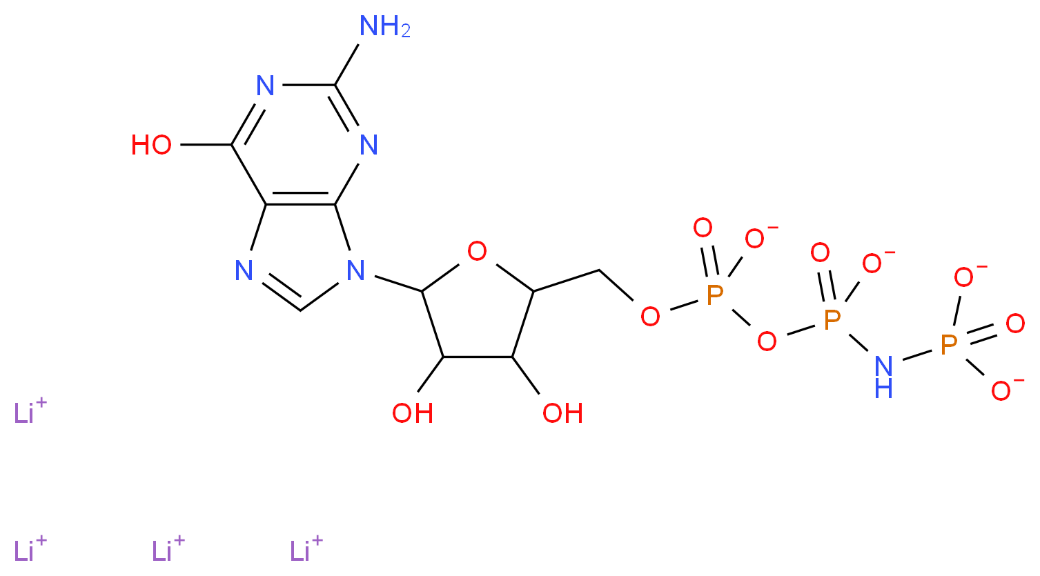 5'-GUANYLYL-IMIDODIPHOSPHATE_分子结构_CAS_64564-03-0)