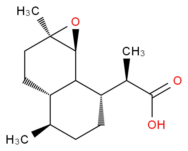 (2R)-2-[(1aR,3aS,4R,7R,7aS,7bS)-1a,4-dimethyl-decahydronaphtho[1,2-b]oxiren-7-yl]propanoic acid_分子结构_CAS_380487-65-0