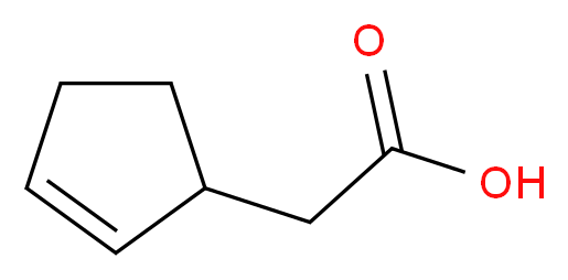 2-环戊烯-1-醋酸_分子结构_CAS_13668-61-6)