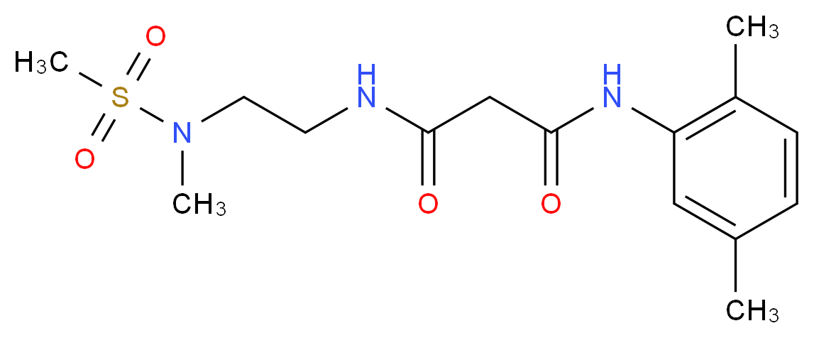 N-(2,5-dimethylphenyl)-N'-{2-[methyl(methylsulfonyl)amino]ethyl}malonamide_分子结构_CAS_)