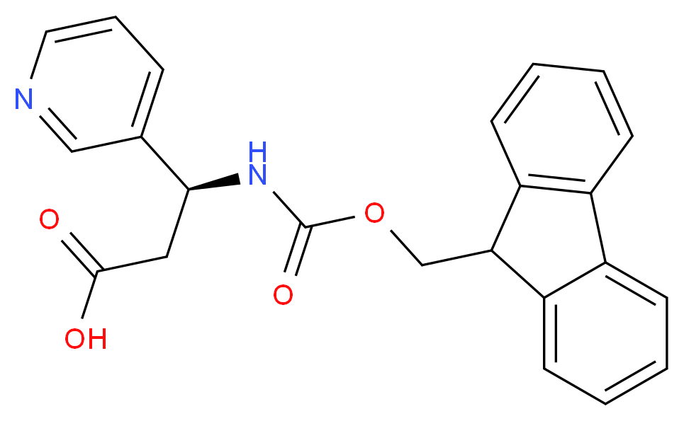(3S)-3-({[(9H-fluoren-9-yl)methoxy]carbonyl}amino)-3-(pyridin-3-yl)propanoic acid_分子结构_CAS_507472-06-2