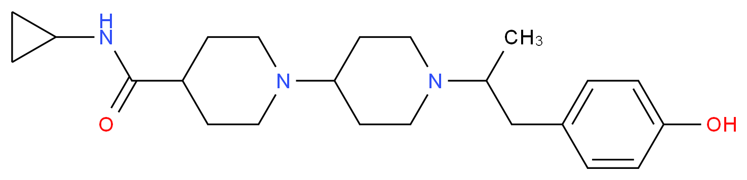 N-cyclopropyl-1'-[2-(4-hydroxyphenyl)-1-methylethyl]-1,4'-bipiperidine-4-carboxamide_分子结构_CAS_)