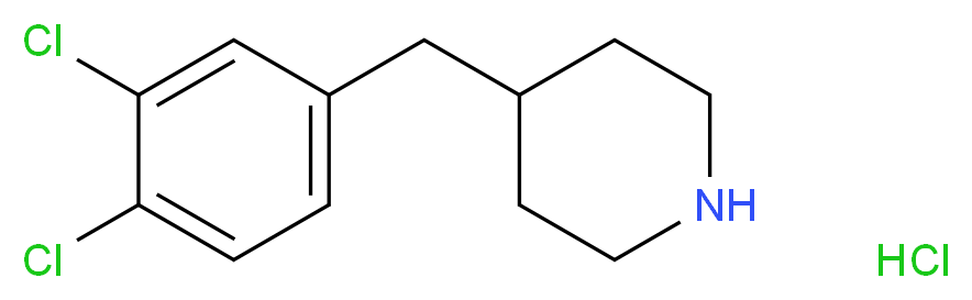 4-[(3,4-dichlorophenyl)methyl]piperidine hydrochloride_分子结构_CAS_220772-32-7