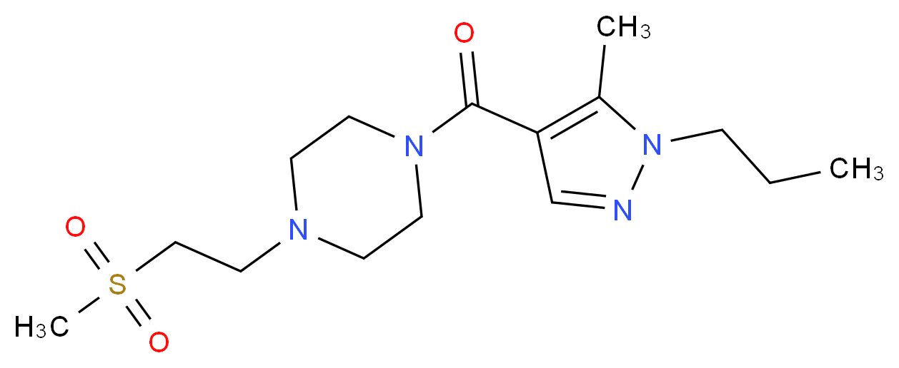 1-[(5-methyl-1-propyl-1H-pyrazol-4-yl)carbonyl]-4-[2-(methylsulfonyl)ethyl]piperazine_分子结构_CAS_)