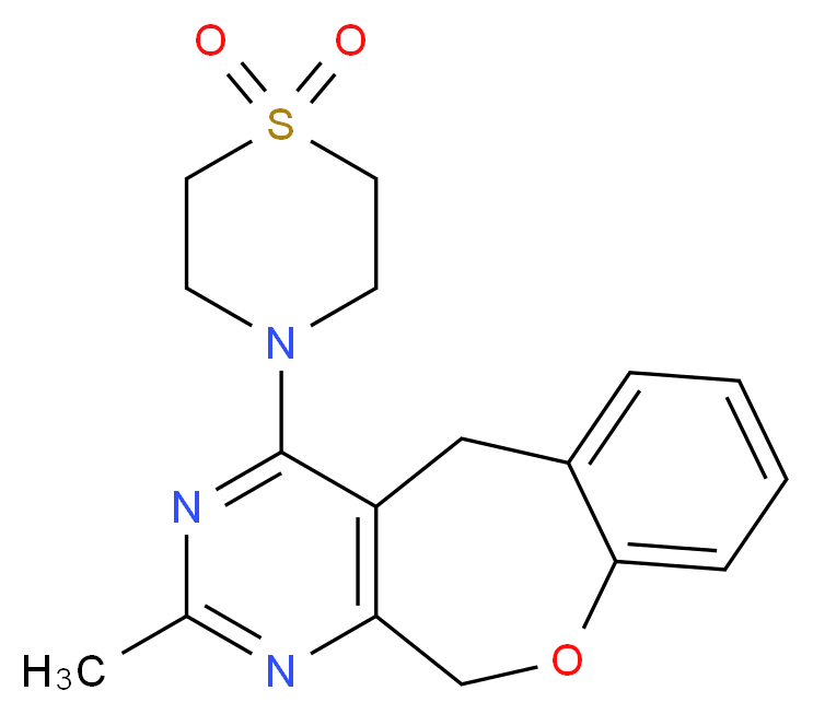 4-(1,1-dioxidothiomorpholin-4-yl)-2-methyl-5,11-dihydro[1]benzoxepino[3,4-d]pyrimidine_分子结构_CAS_)
