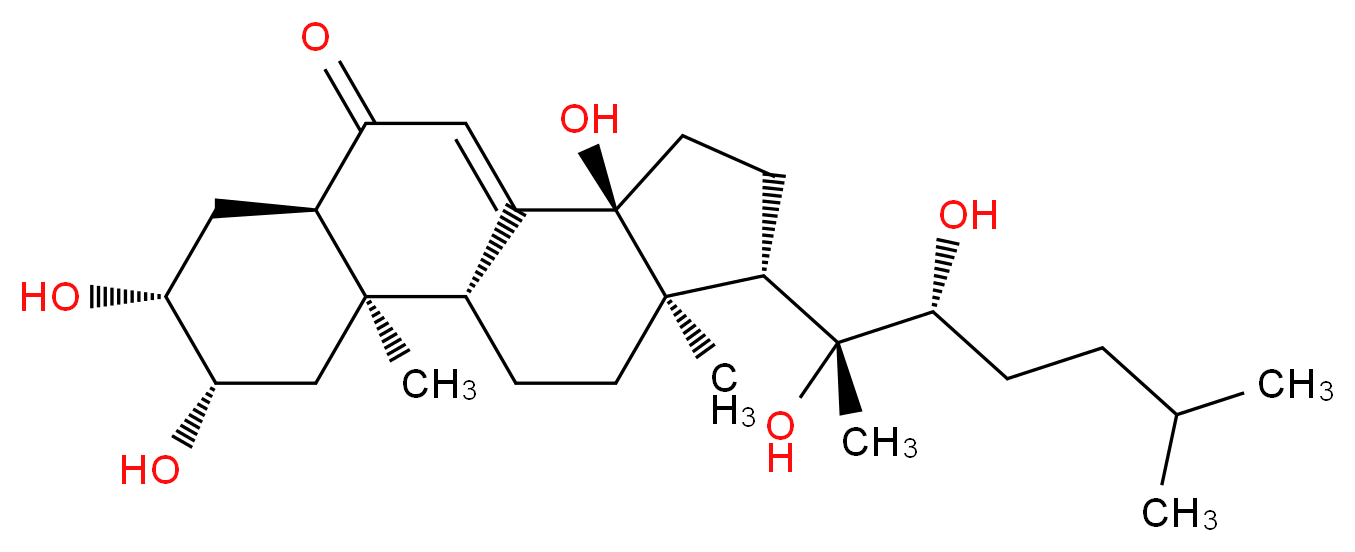 (1R,2R,4S,5R,7R,11S,14S,15R)-14-[(2R,3R)-2,3-dihydroxy-6-methylheptan-2-yl]-4,5,11-trihydroxy-2,15-dimethyltetracyclo[8.7.0.0<sup>2</sup>,<sup>7</sup>.0<sup>1</sup><sup>1</sup>,<sup>1</sup><sup>5</sup>]heptadec-9-en-8-one_分子结构_CAS_13408-56-5