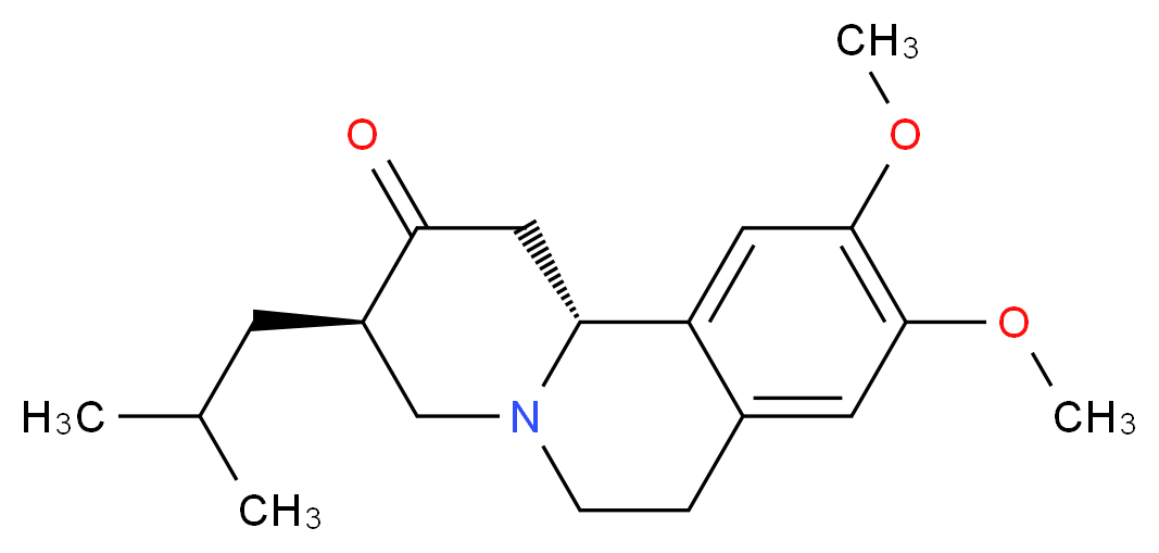 (3R,11bR)-9,10-dimethoxy-3-(2-methylpropyl)-1H,2H,3H,4H,6H,7H,11bH-pyrido[2,1-a]isoquinolin-2-one_分子结构_CAS_58-46-8