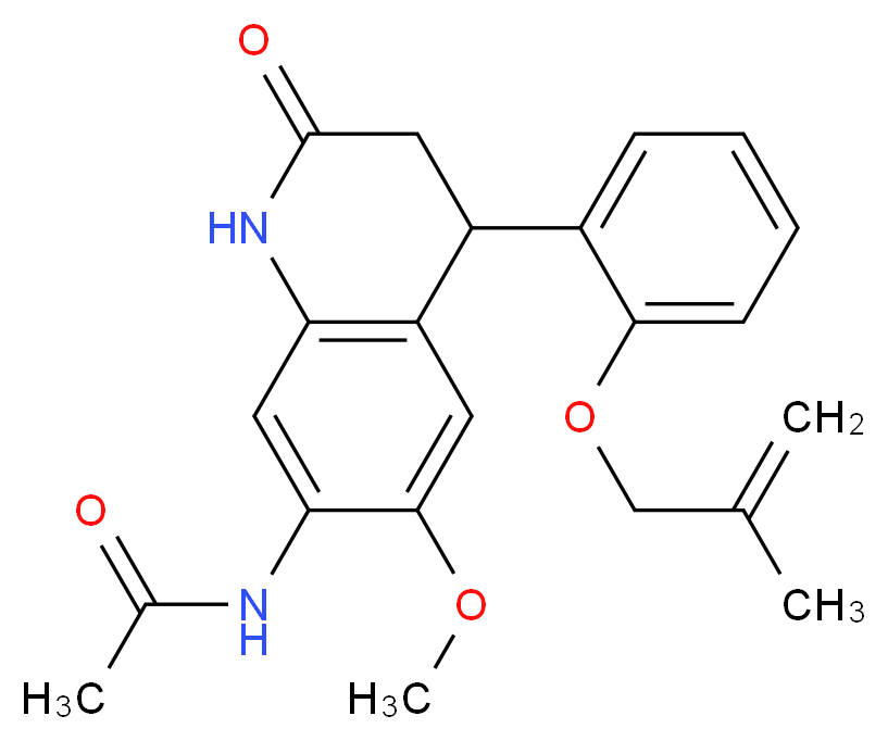N-(6-methoxy-4-{2-[(2-methylprop-2-en-1-yl)oxy]phenyl}-2-oxo-1,2,3,4-tetrahydroquinolin-7-yl)acetamide_分子结构_CAS_)