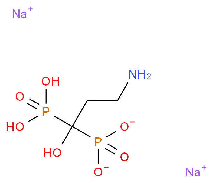 disodium (3-amino-1-hydroxy-1-phosphonopropyl)phosphonate_分子结构_CAS_57248-88-1