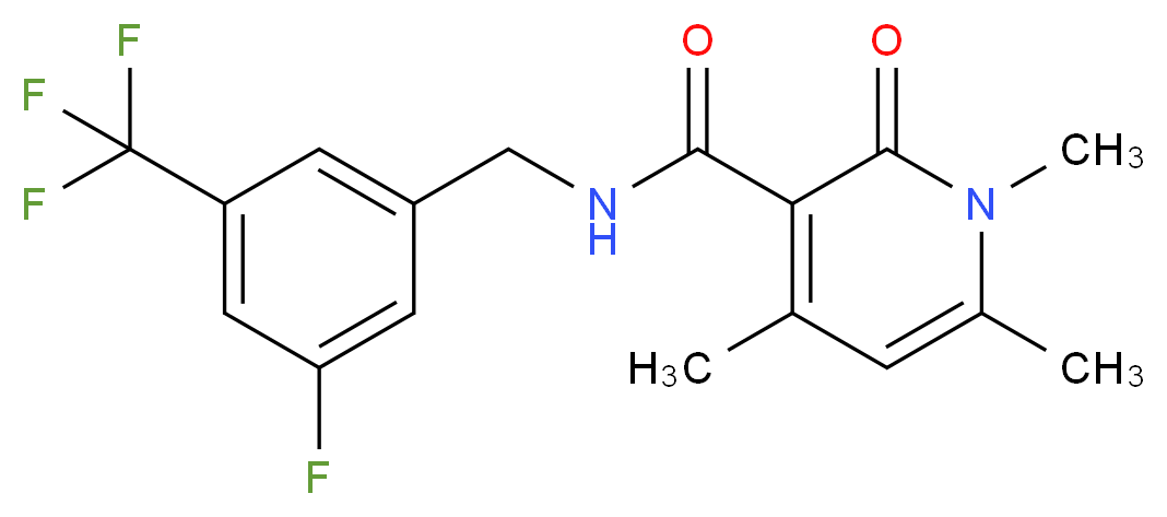 N-[3-fluoro-5-(trifluoromethyl)benzyl]-1,4,6-trimethyl-2-oxo-1,2-dihydropyridine-3-carboxamide_分子结构_CAS_)