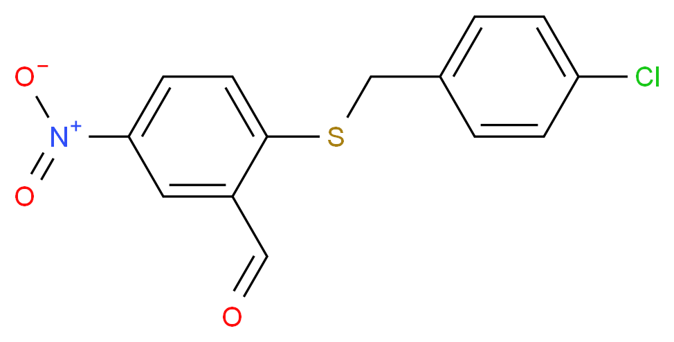 2-[(4-Chlorobenzyl)sulfanyl]-5-nitrobenzenecarbaldehyde_分子结构_CAS_)