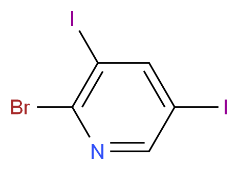 2-BroMo-3,5-diiodopyridine_分子结构_CAS_885952-14-7)