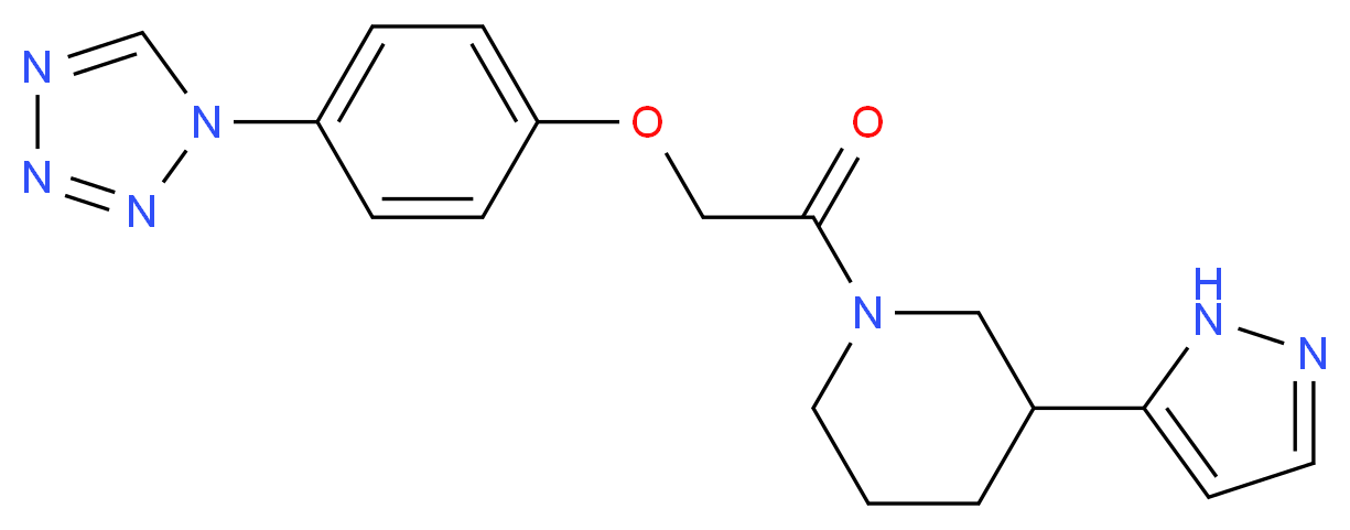 3-(1H-pyrazol-5-yl)-1-{[4-(1H-tetrazol-1-yl)phenoxy]acetyl}piperidine_分子结构_CAS_)