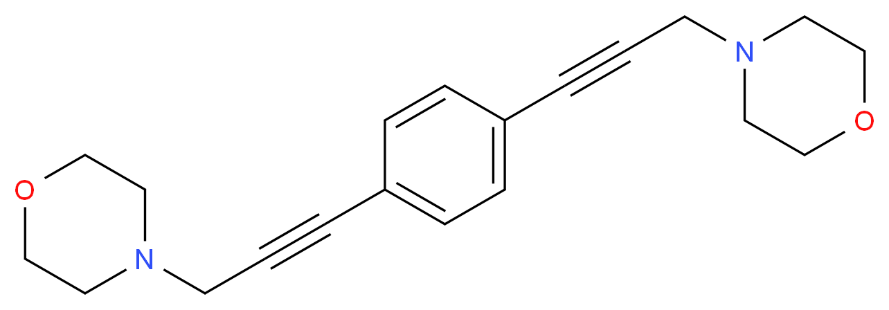 4-(3-{4-[3-(morpholin-4-yl)prop-1-yn-1-yl]phenyl}prop-2-yn-1-yl)morpholine_分子结构_CAS_7119-40-6