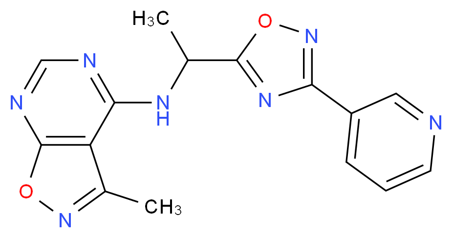 3-methyl-N-[1-(3-pyridin-3-yl-1,2,4-oxadiazol-5-yl)ethyl]isoxazolo[5,4-d]pyrimidin-4-amine_分子结构_CAS_)