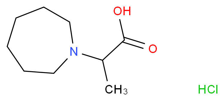 2-Azepan-1-ylpropanoic acid hydrochloride_分子结构_CAS_302914-01-8)