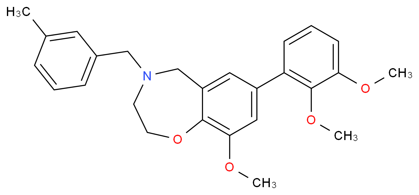7-(2,3-dimethoxyphenyl)-9-methoxy-4-(3-methylbenzyl)-2,3,4,5-tetrahydro-1,4-benzoxazepine_分子结构_CAS_)