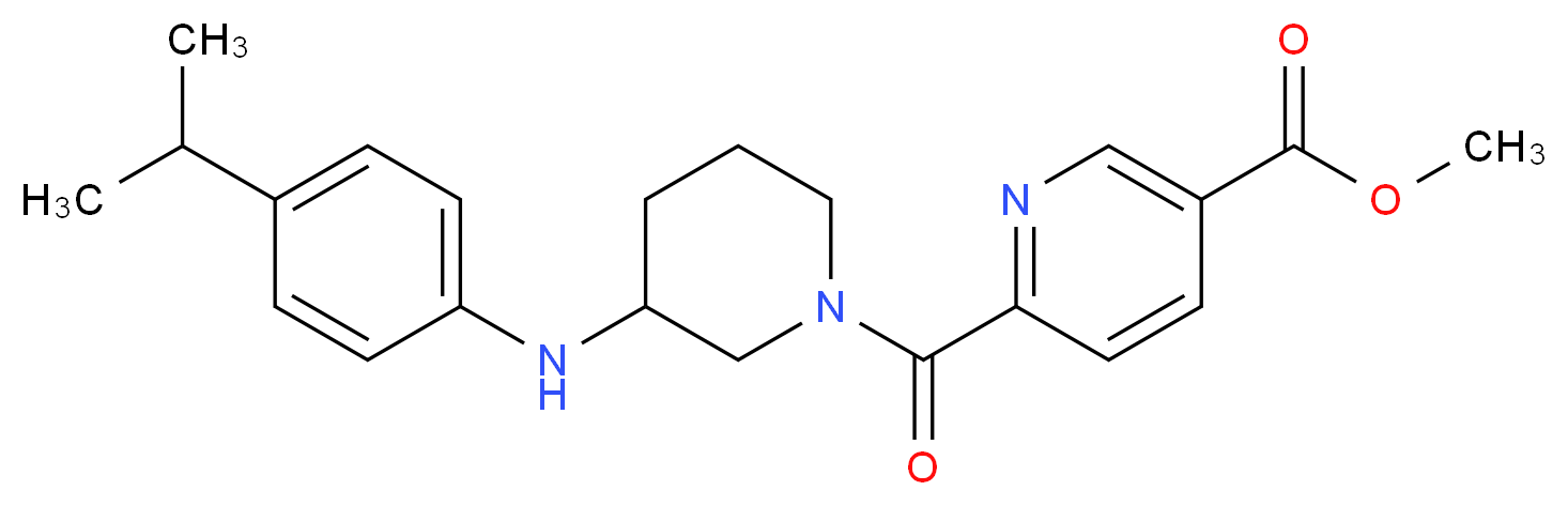 methyl 6-({3-[(4-isopropylphenyl)amino]-1-piperidinyl}carbonyl)nicotinate_分子结构_CAS_)